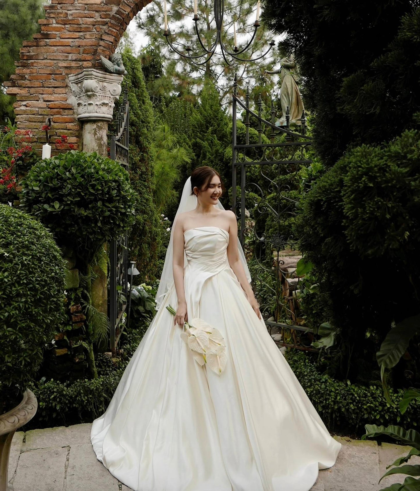 Pure Satin Bloom Gown – Custom Strapless Luxury Bridal Ballgown